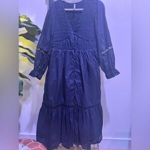 Anthropologie Black Long Sleeve Dress